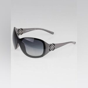 Vintage Chanel Grey/Black Camellia Flower Sunglasses